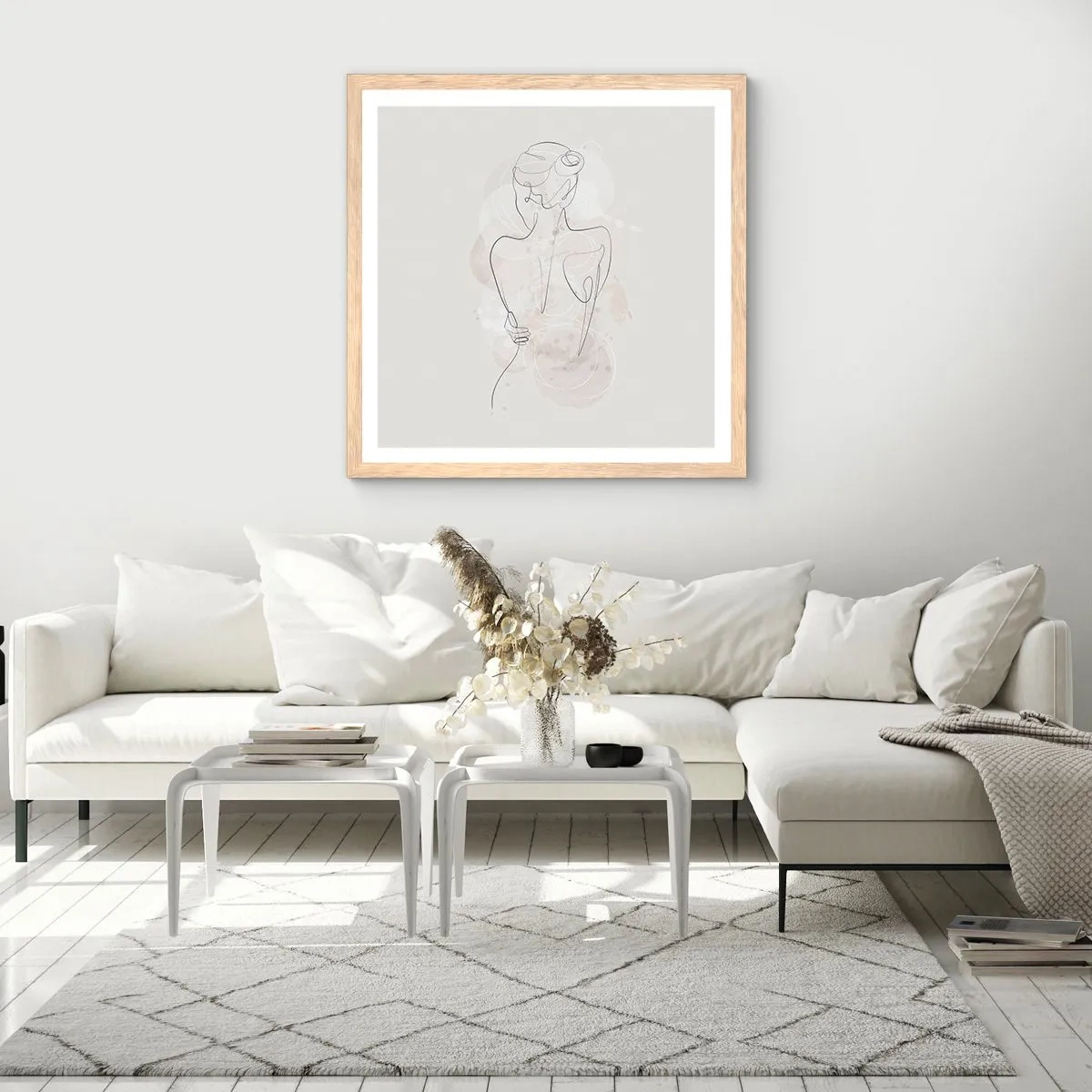 Plakát v rámu světlý dub - Jako citlivý nástroj - 60x60 cm