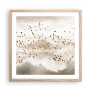 Plakát v rámu světlý dub - Je čas… - 50x50 cm