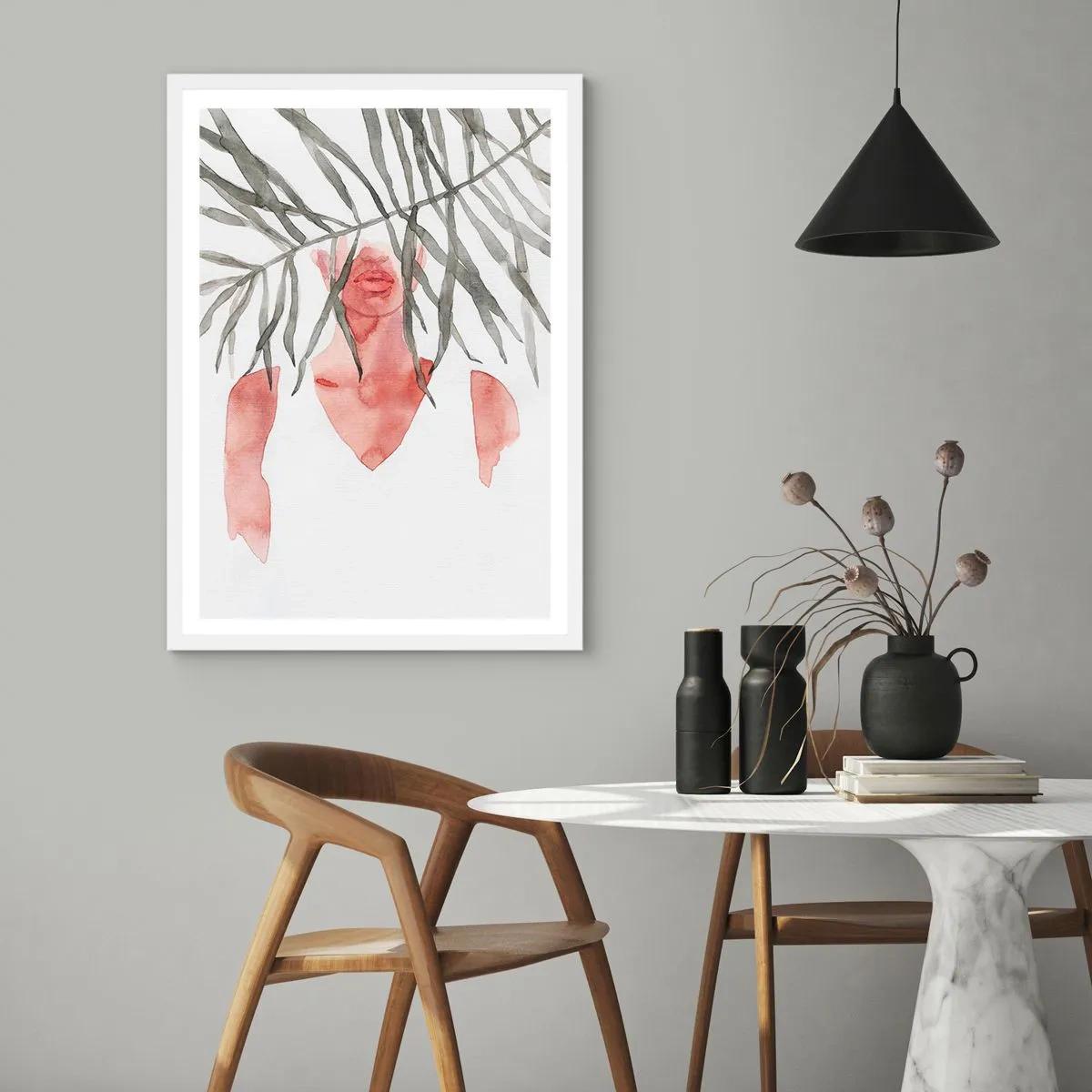 Plakát v bílém rámu - Dáma tropů - 70x100 cm