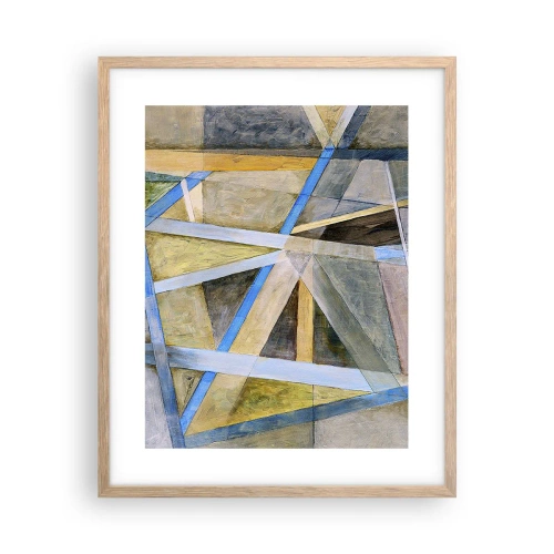 Plakát v rámu světlý dub - Přímo nebo diagonálně? - 40x50 cm