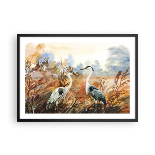 Plakát v černém rámu - Kam na podzim? - 70x50 cm