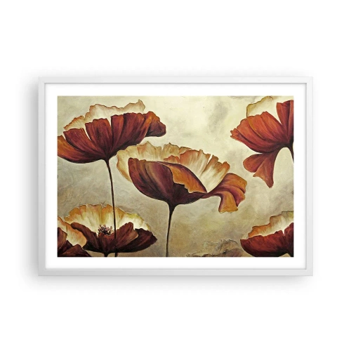 Plakát v bílém rámu - Lán louky - 70x50 cm