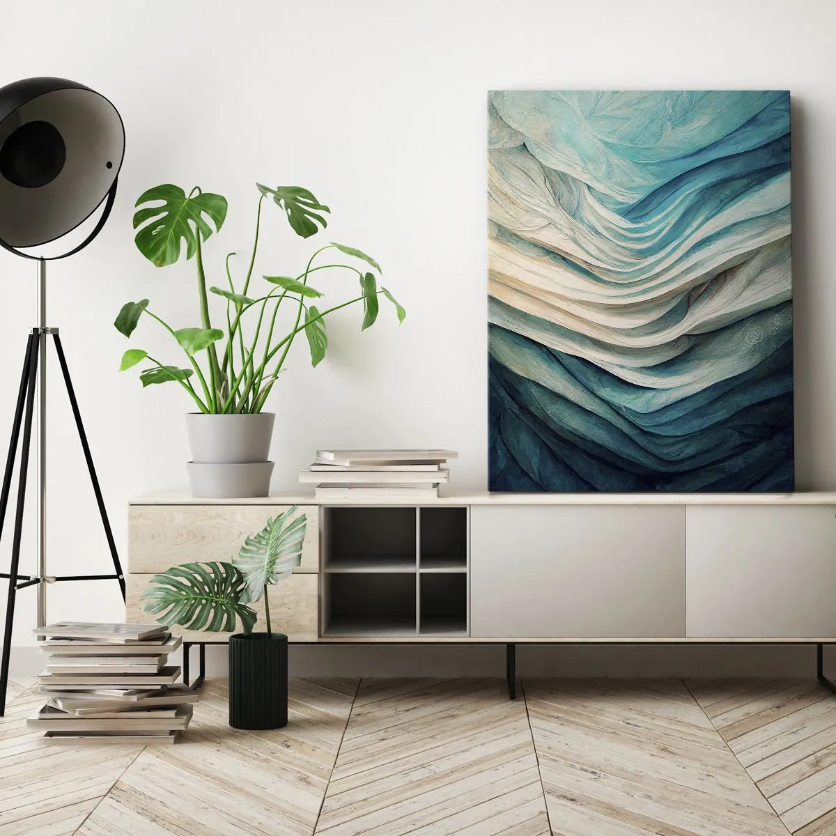 Obraz na plátně - Modrá neukojitelnost - 65x120 cm