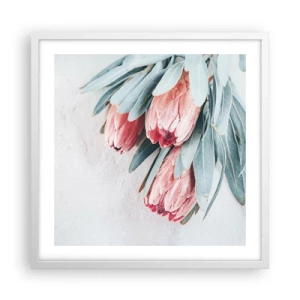 Plakát v bílém rámu - Zahanbené svou vlastní krásou - 50x50 cm