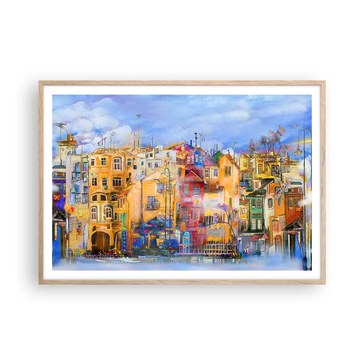 Plakát v rámu světlý dub - Jsme spolu - 100x70 cm