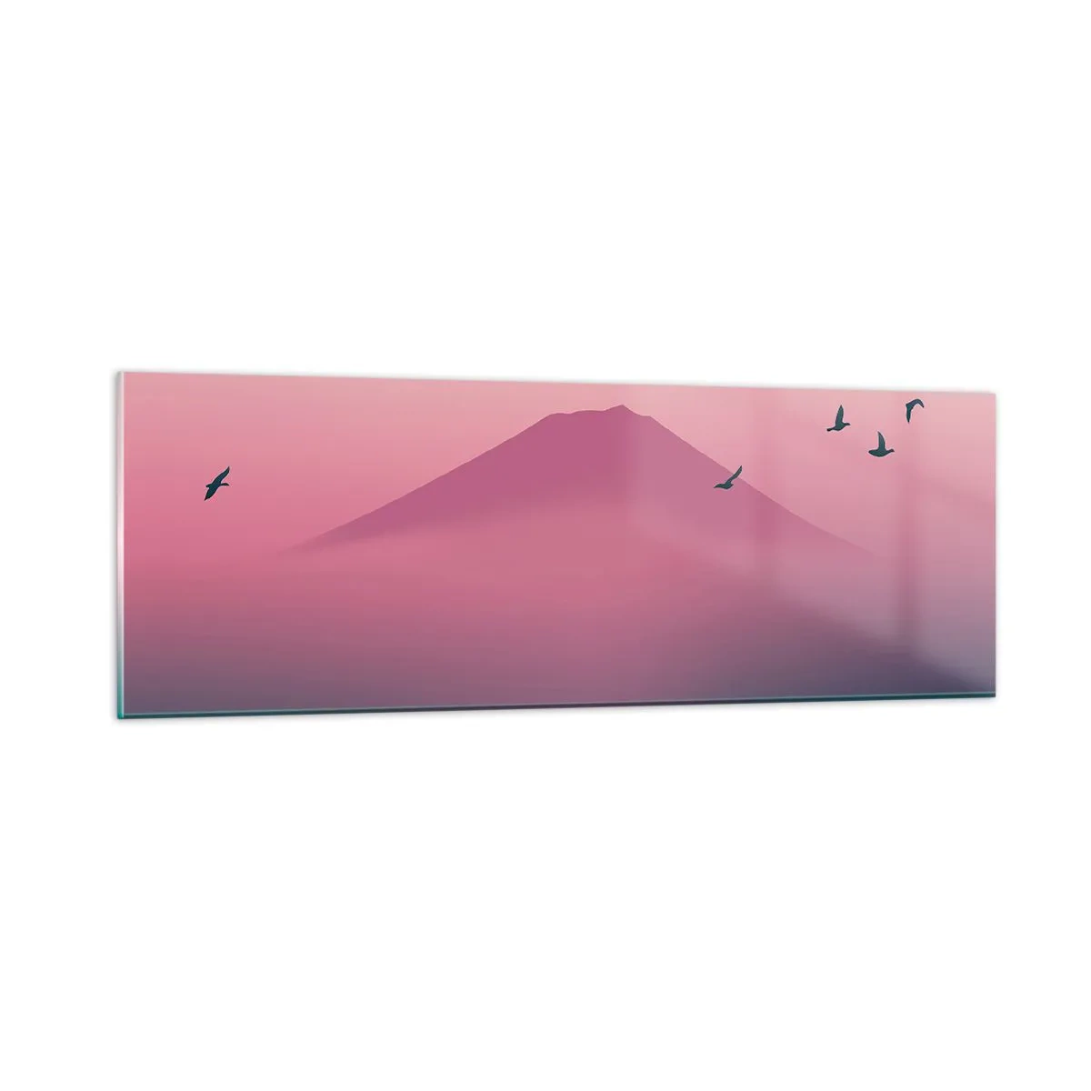 Obraz na skle - Poutníci nad oblaky - 90x30 cm