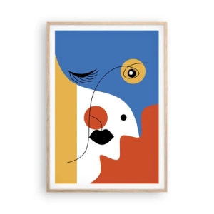 Plakát v rámu světlý dub - Portrét: dekonstrukce - 70x100 cm