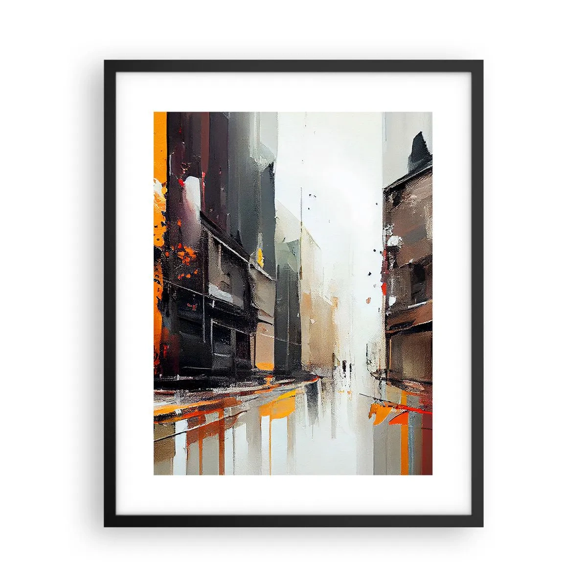 Plakát v černém rámu - Deštivý den - 40x50 cm