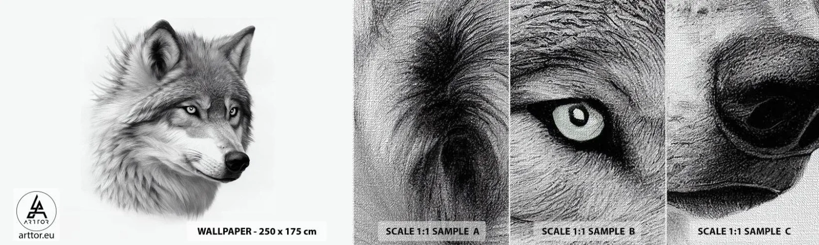 Vzor Fototapety Premium Canvas - Alfa – bezpochybně - Vlk, Zvíře, skandinávský - 100x30 cm