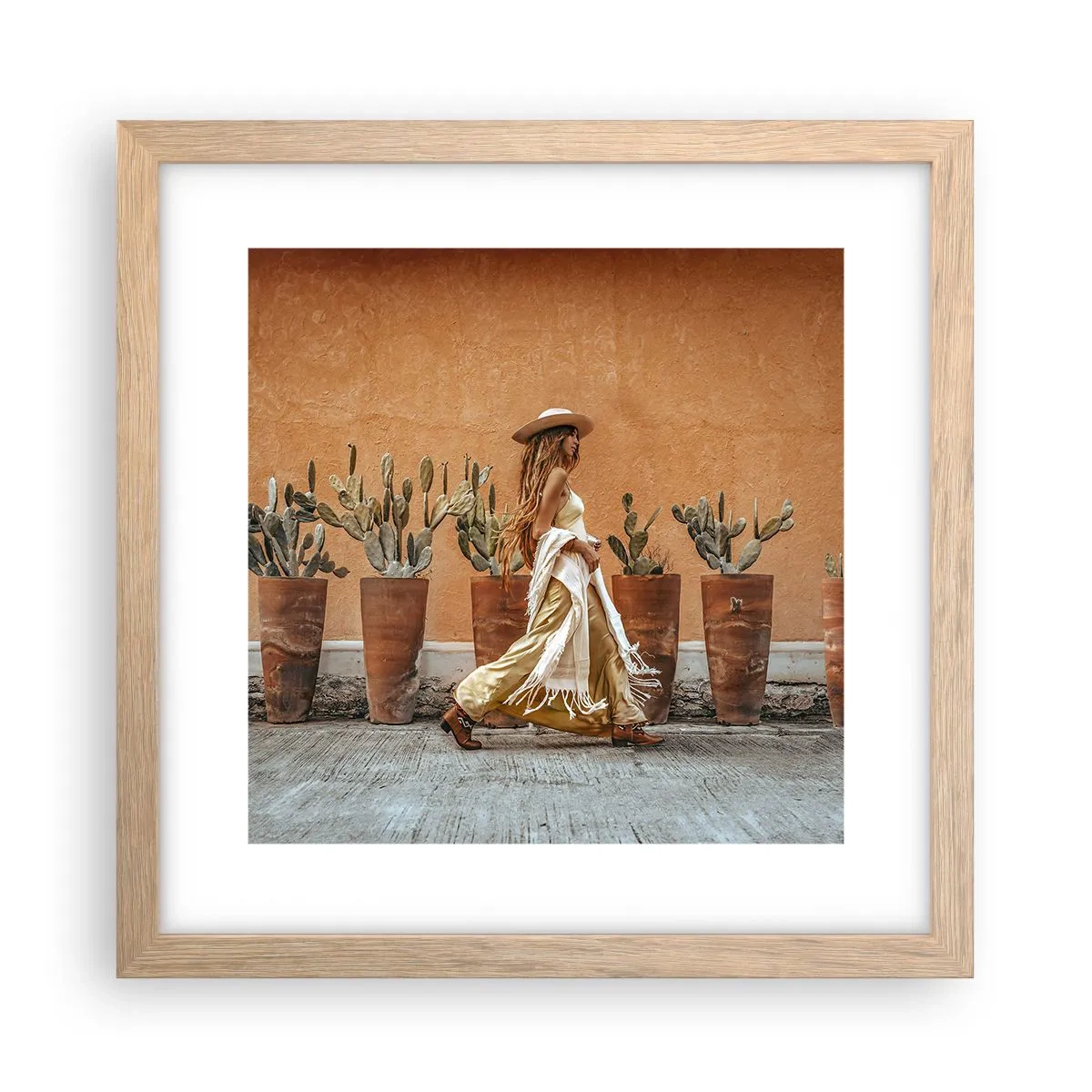 Plakát v rámu světlý dub - V hippie stylu - 30x30 cm