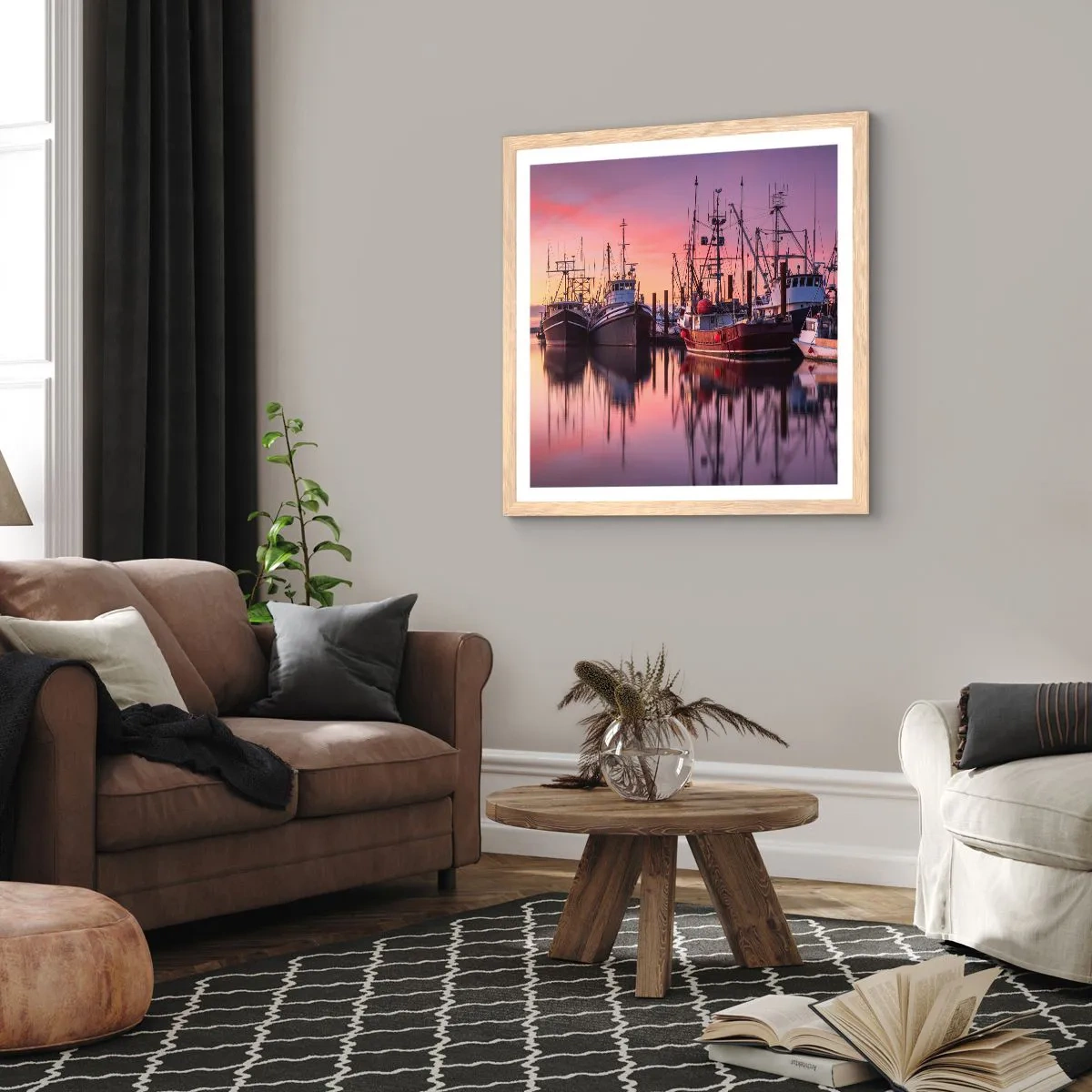Plakát v rámu světlý dub - Před dalším dnem - 30x30 cm