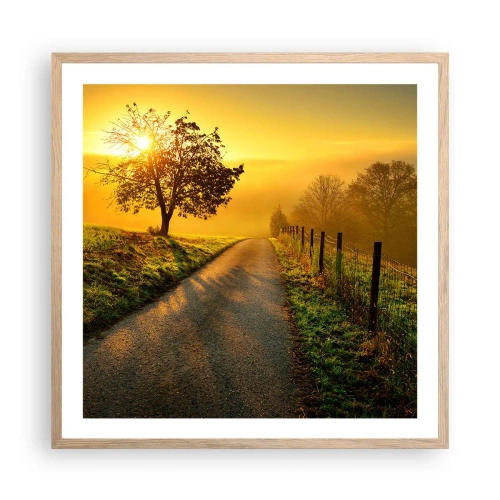 Plakát v rámu světlý dub - Medové odpoledne - 60x60 cm
