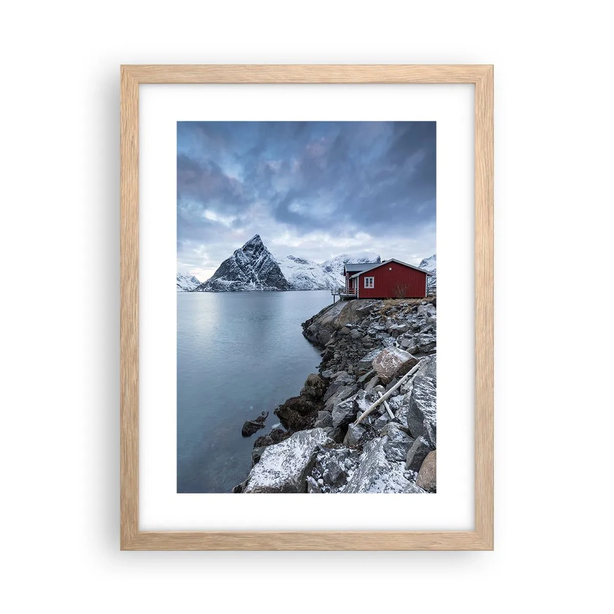 Plakát v rámu světlý dub - Skandinávské útočiště - 30x40 cm