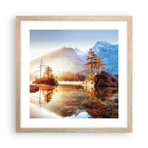 Plakát v rámu světlý dub - Příroda v novém světle - 40x40 cm