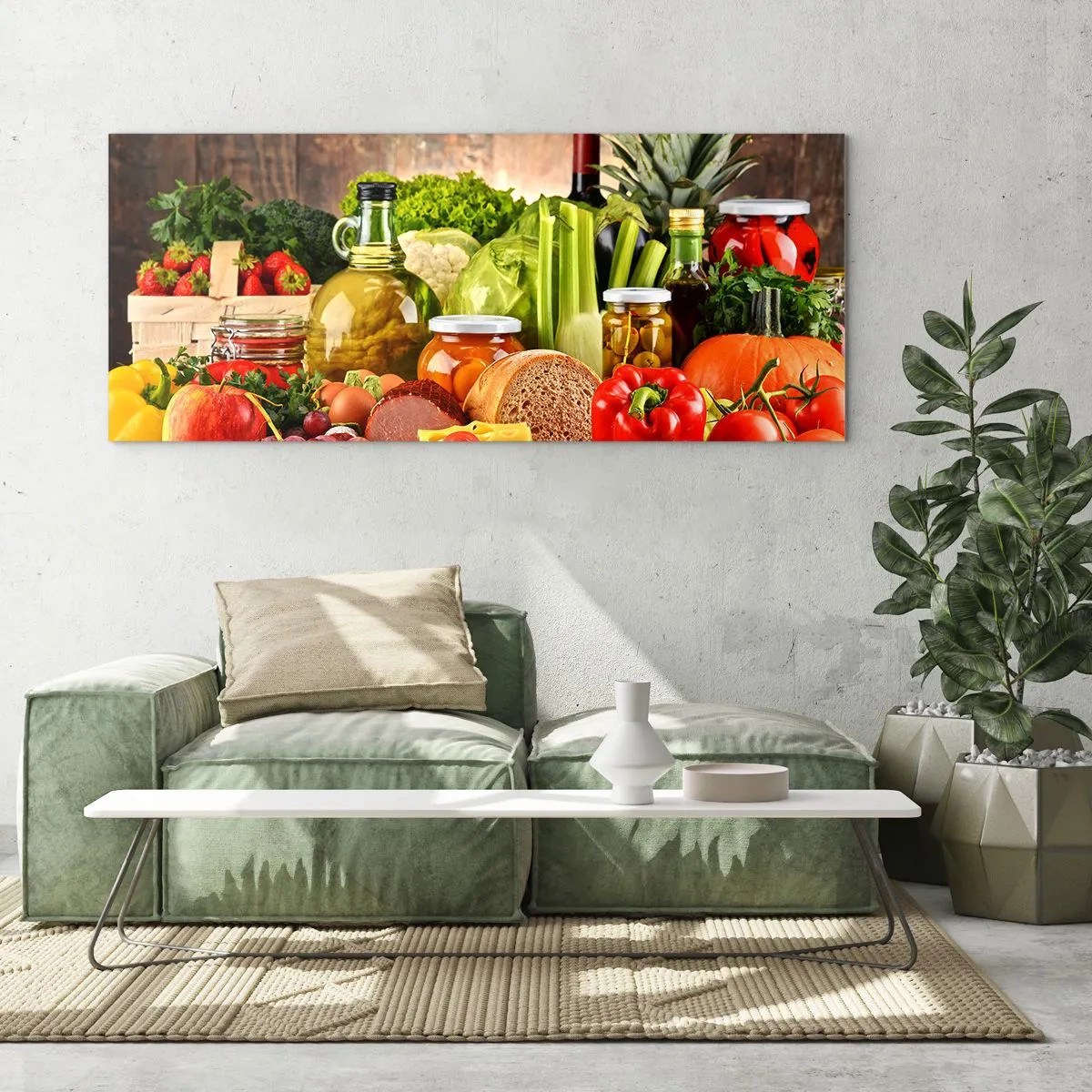 Obraz na skle - Uzené, pečené, marinované - 100x40 cm