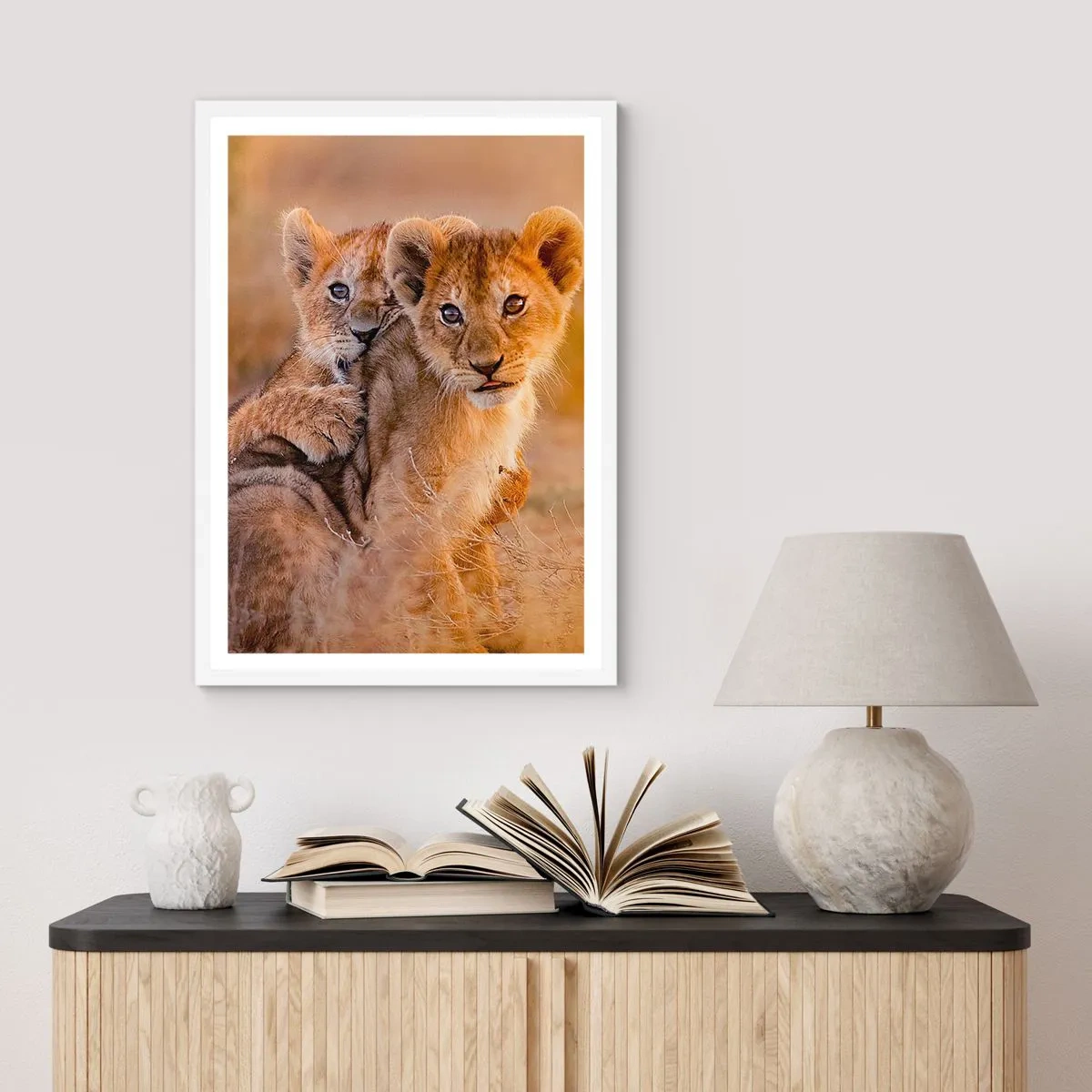 Plakát v bílém rámu - Nevyrušovat! Hrajme si - 40x50 cm