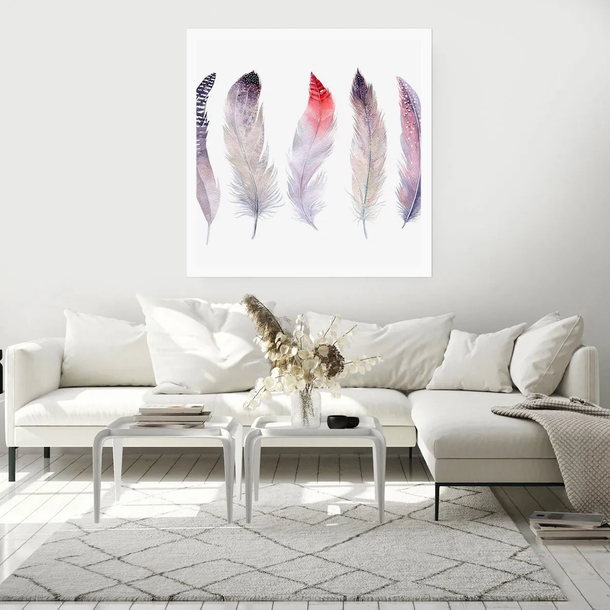 Plakát - Jemné jako různobarevná mlha - 60x60 cm