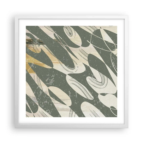 Plakát v bílém rámu - Rytmizovaná abstrakce - 50x50 cm