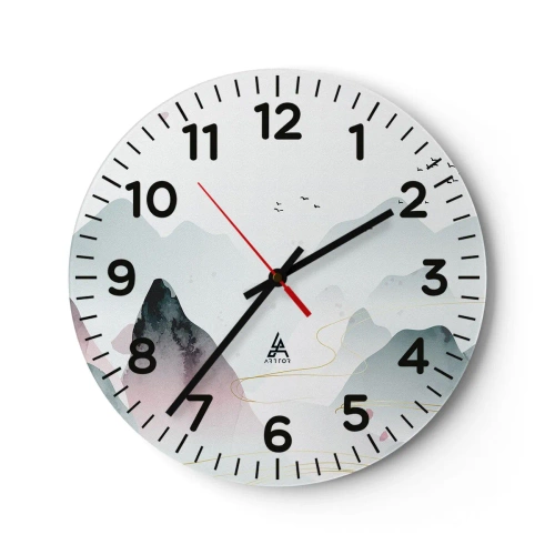 Nástěnné hodiny - Přes vrcholy - 30x30 cm