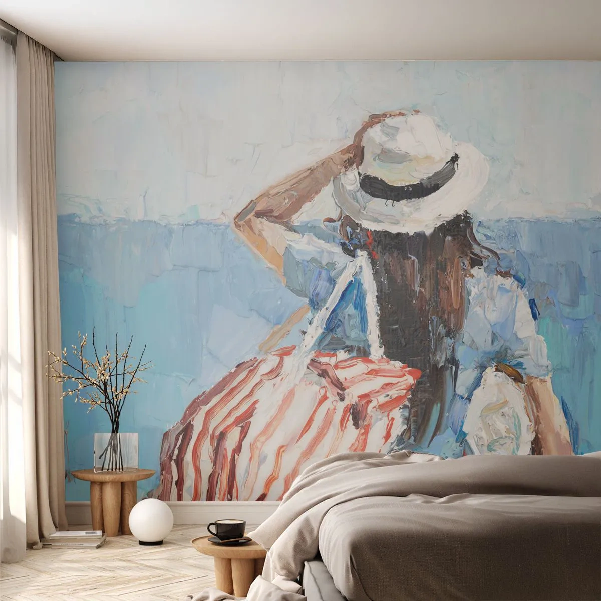 Fototapeta Premium Canvas - Vítej na dovolené - Pláž, Žena, Námořní - 250x175 cm