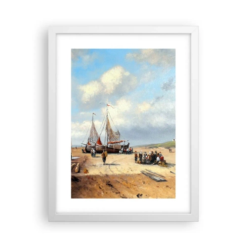 Plakát v bílém rámu - Po úspěšném rybolovu - 30x40 cm