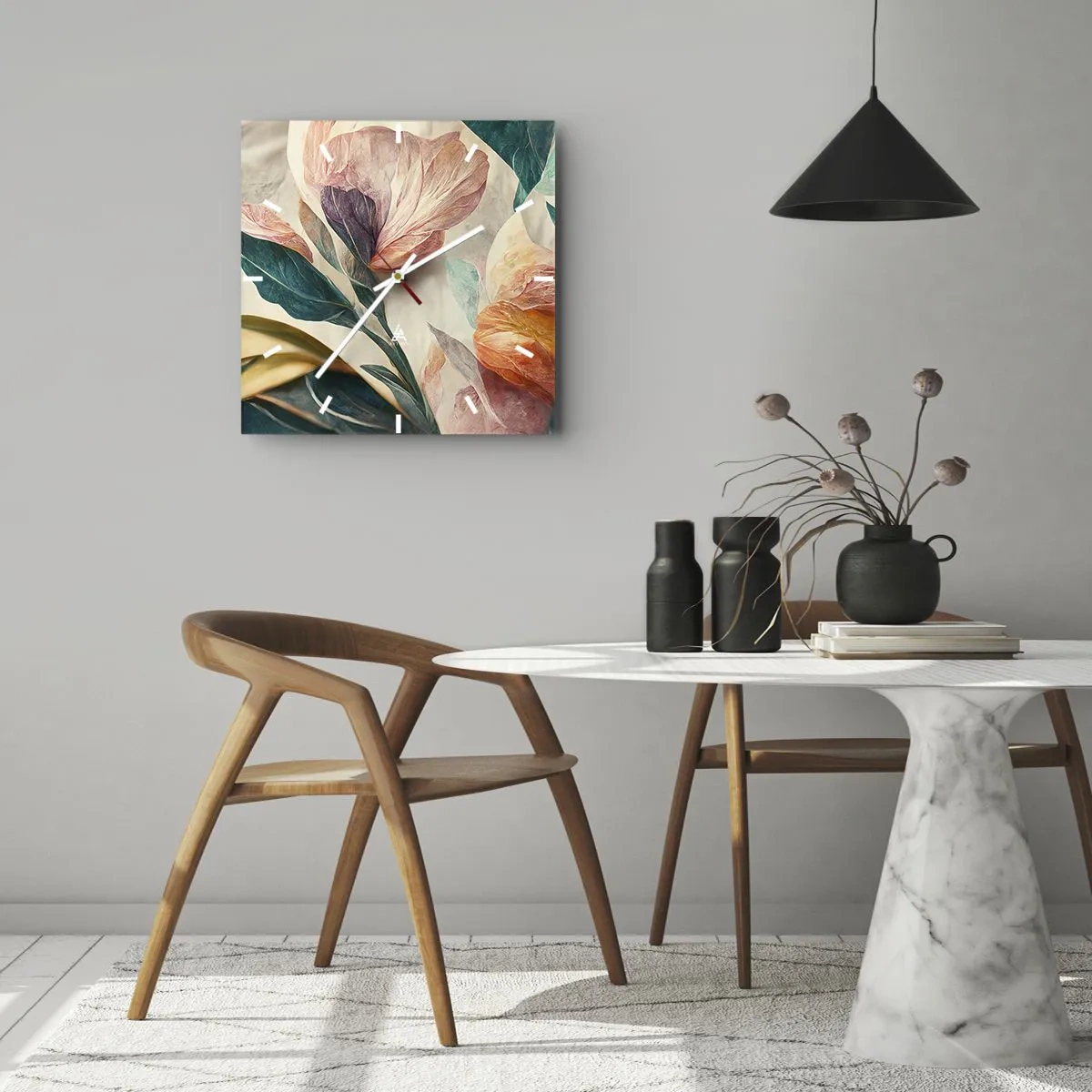 Nástěnné hodiny - Květiny jižních ostrovů - 30x30 cm