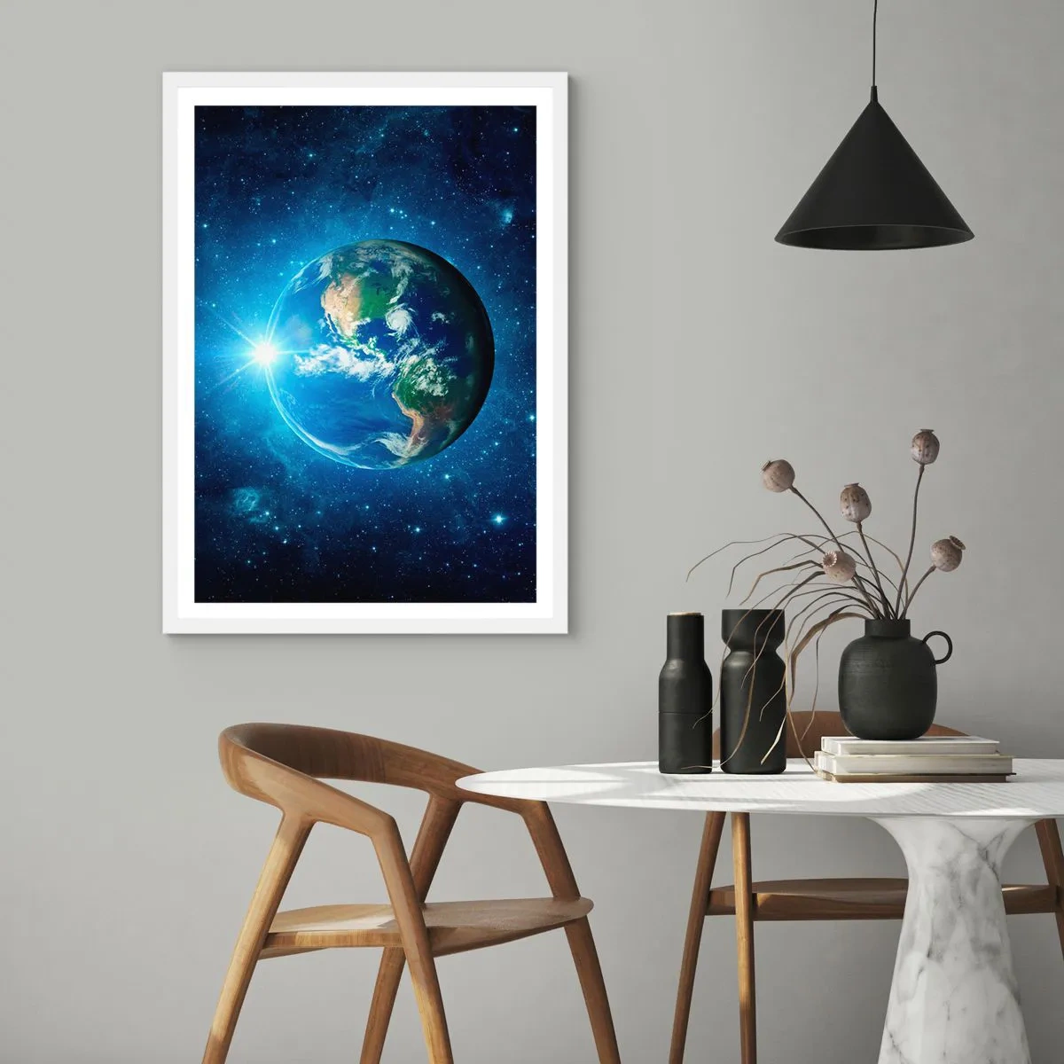 Plakát v bílém rámu - Jsme v nebi - 70x100 cm