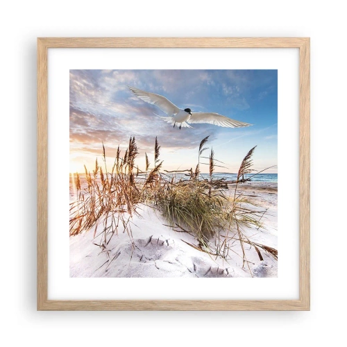 Plakát v rámu světlý dub - Vítr od moře - 40x40 cm