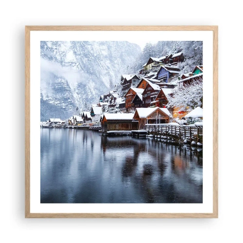 Plakát v rámu světlý dub - V zimní dekoraci - 60x60 cm