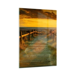 Obraz na skle - Vykoupané ve starém zlatě - 50x70 cm