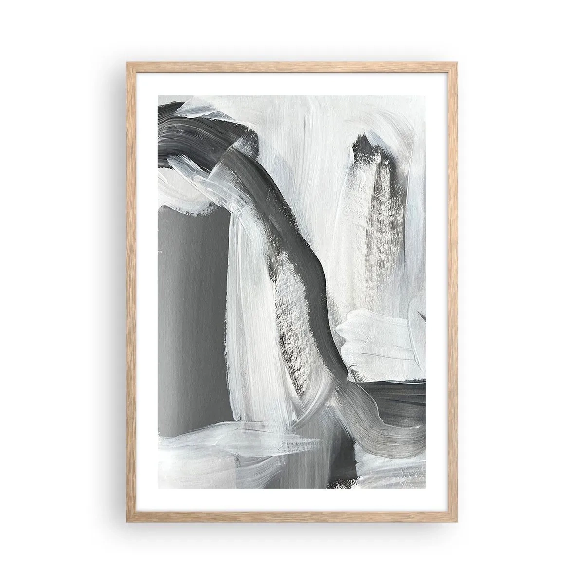 Plakát v rámu světlý dub - Pevným pohybem - 50x70 cm