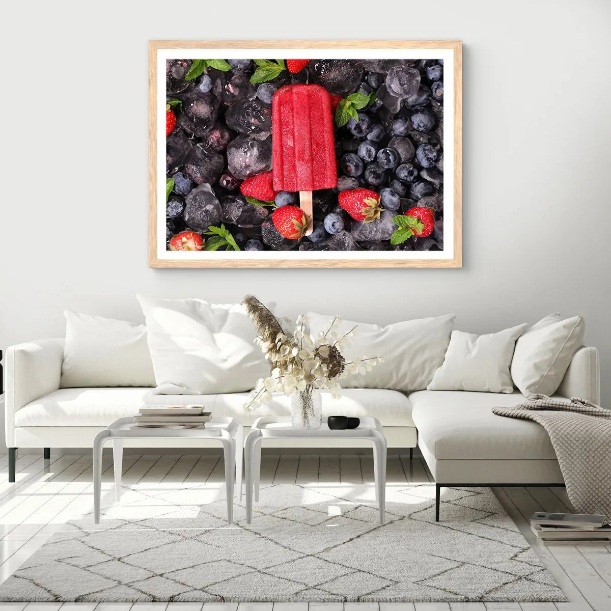 Plakát v rámu světlý dub - Chuť horkého léta - 100x70 cm