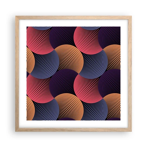 Plakát v rámu světlý dub - V kruhovém rytmu - 50x50 cm