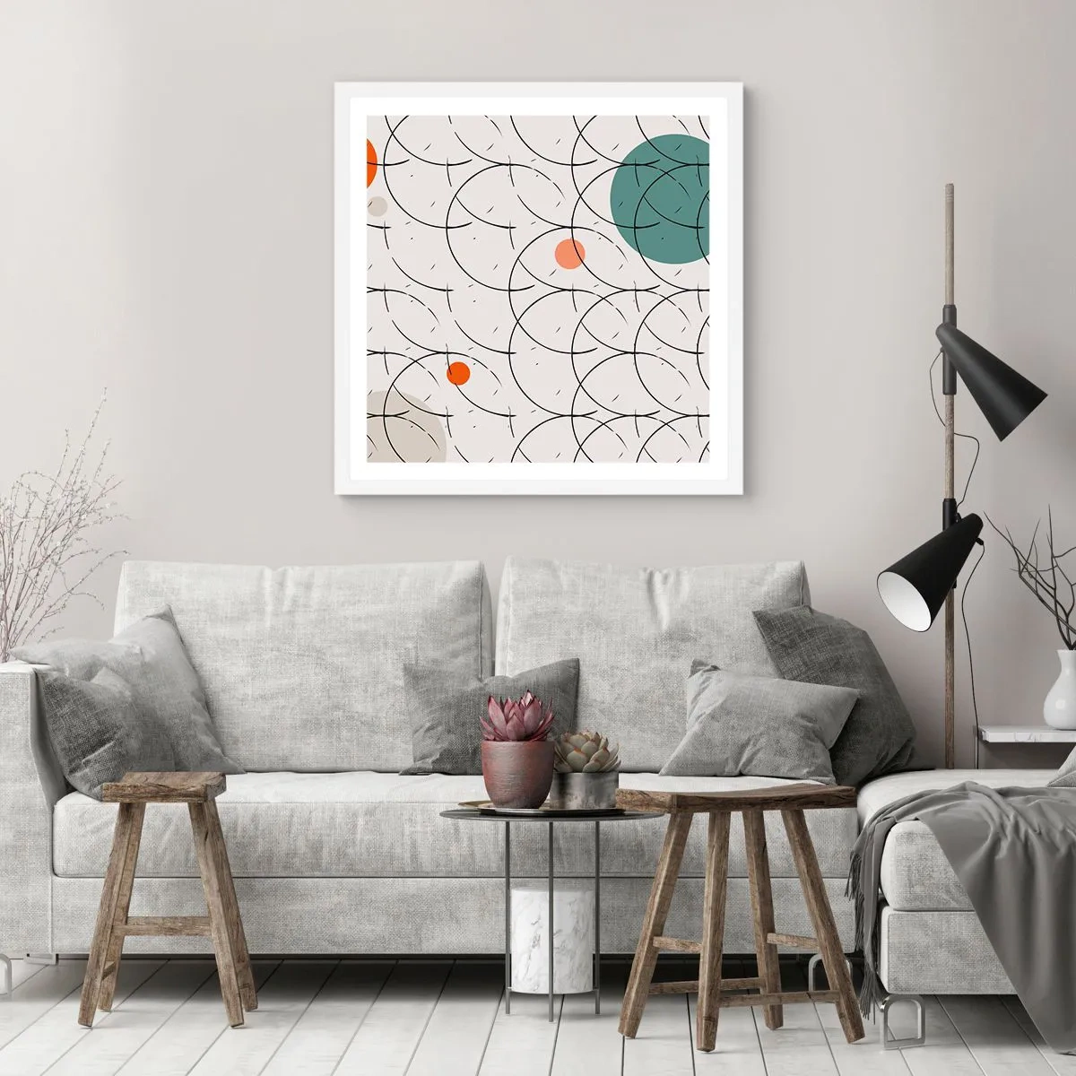 Plakát v bílém rámu - V duchu pop-artu - 30x30 cm