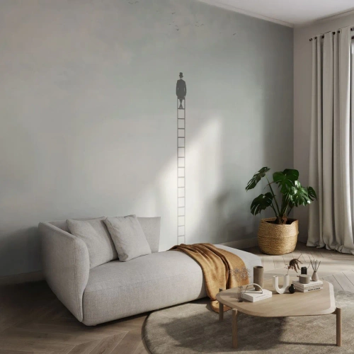 Fototapeta Premium Canvas - Povznést se nad to - Abstrakce, Muž, Kus - 100x70 cm