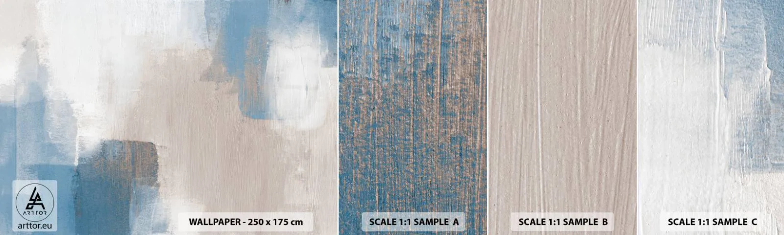 Fototapeta Vzorek Standard Eco - Růžová abstrakce za modrým závojem - Kus, Moderní, Barvy - 100x30 cm