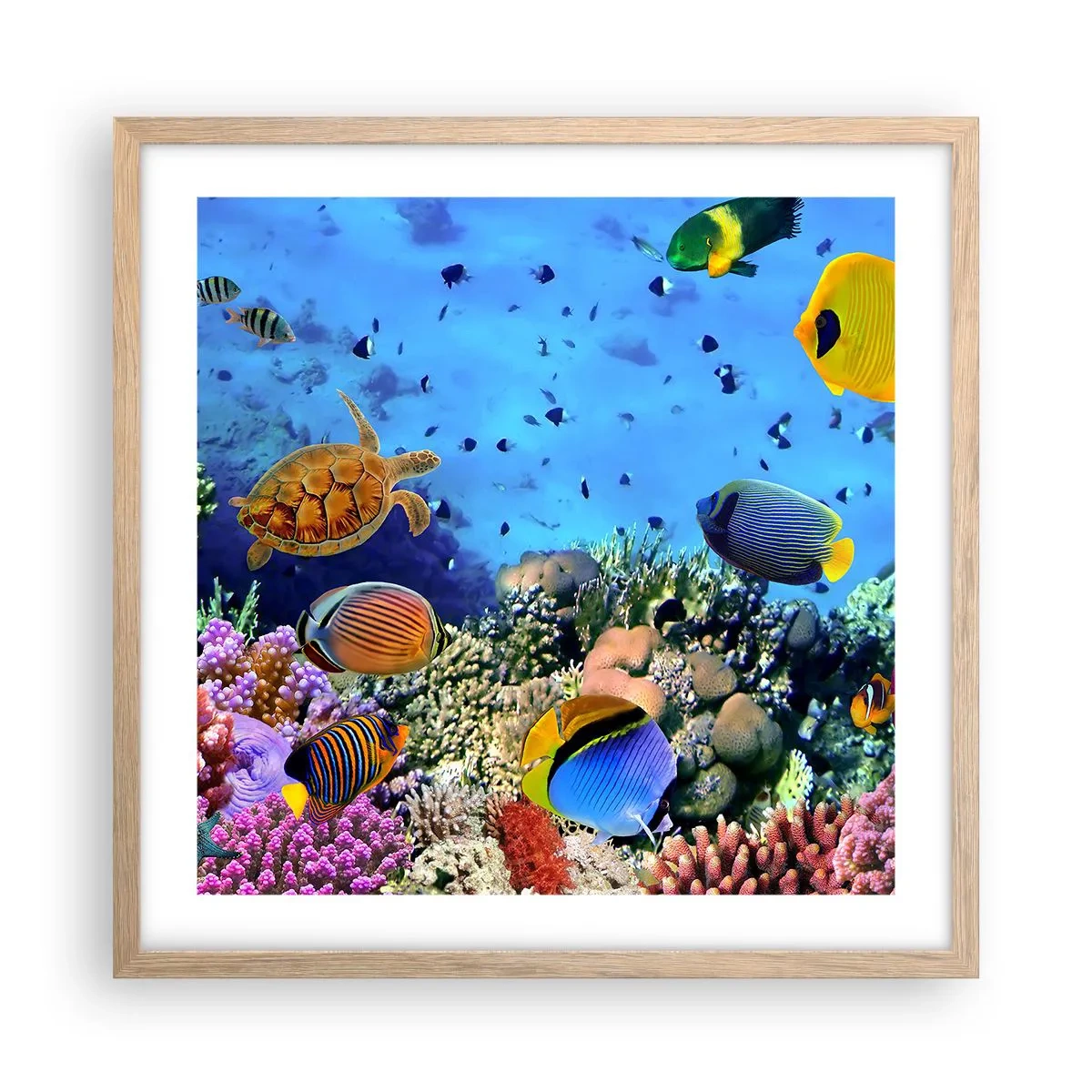 Plakát v rámu světlý dub - Co víme o životě… - 50x50 cm