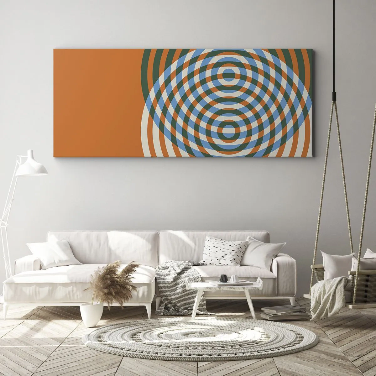 Obraz na plátně - Abstraktní kruhová variace - 100x40 cm