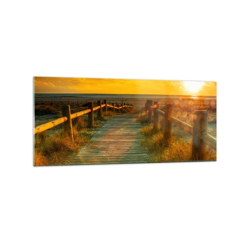 Obraz na skle - Vykoupané ve starém zlatě - 120x50 cm