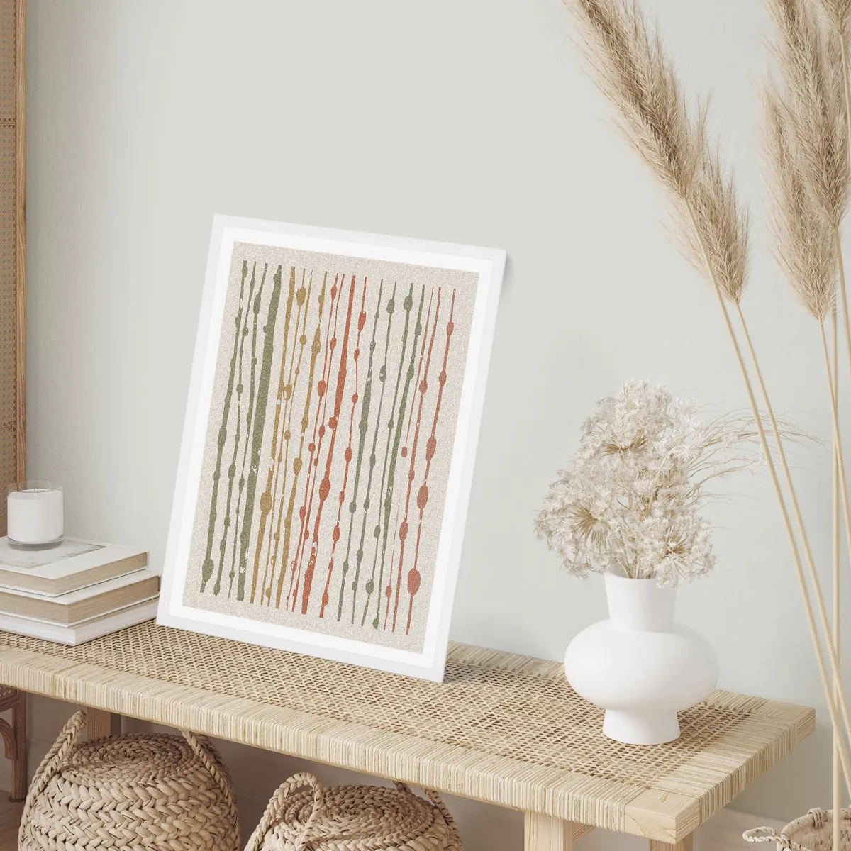 Plakát v bílém rámu - Hudební záznam barev - 30x40 cm