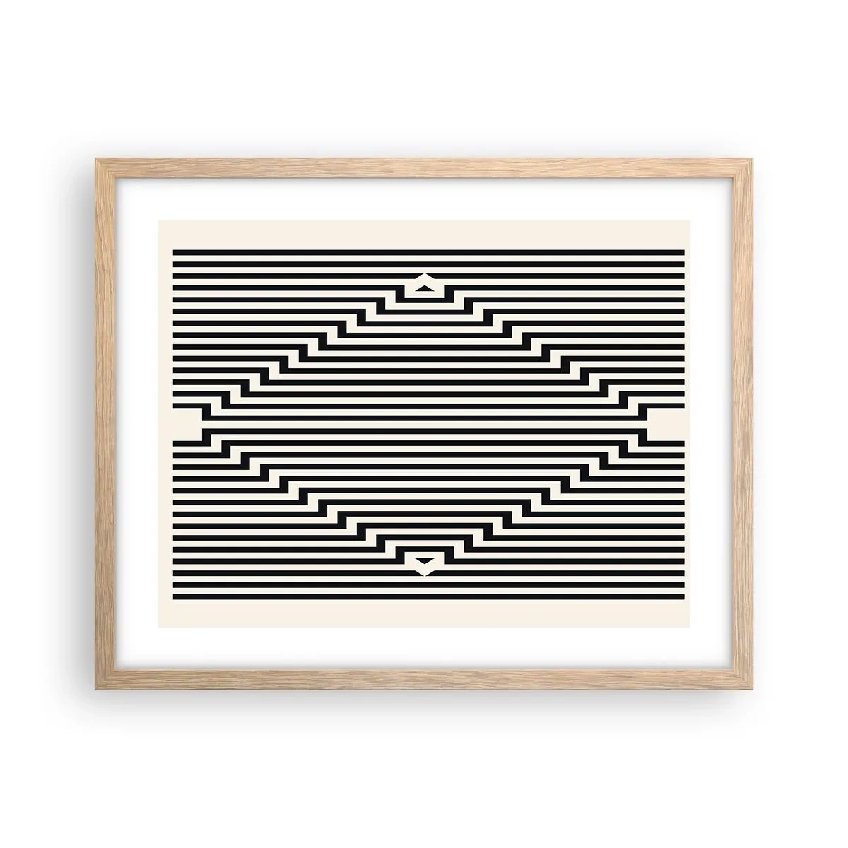 Plakát v rámu světlý dub - Geometrická iluze - 50x40 cm