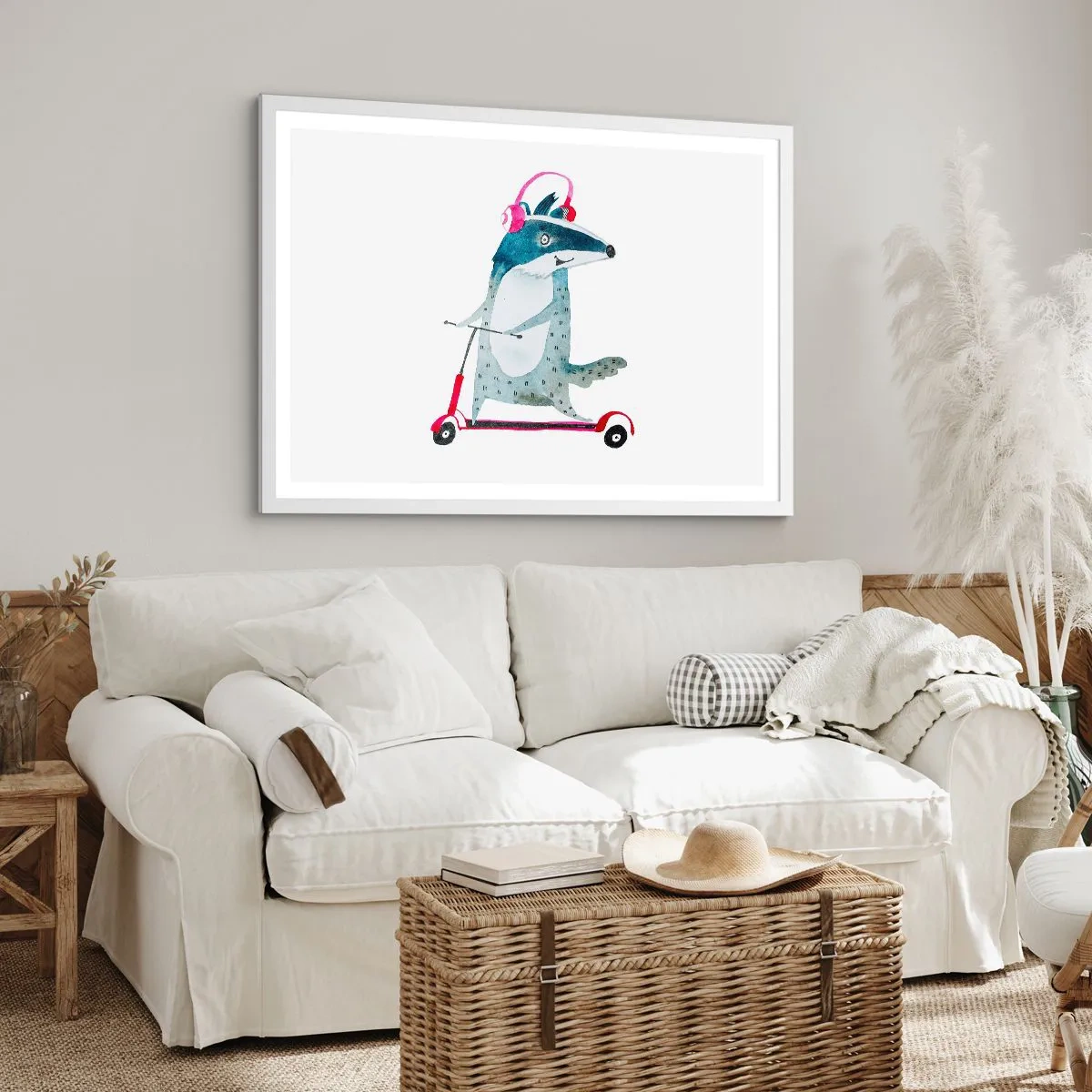 Plakát v bílém rámu - Jezevčí radosti - 70x50 cm