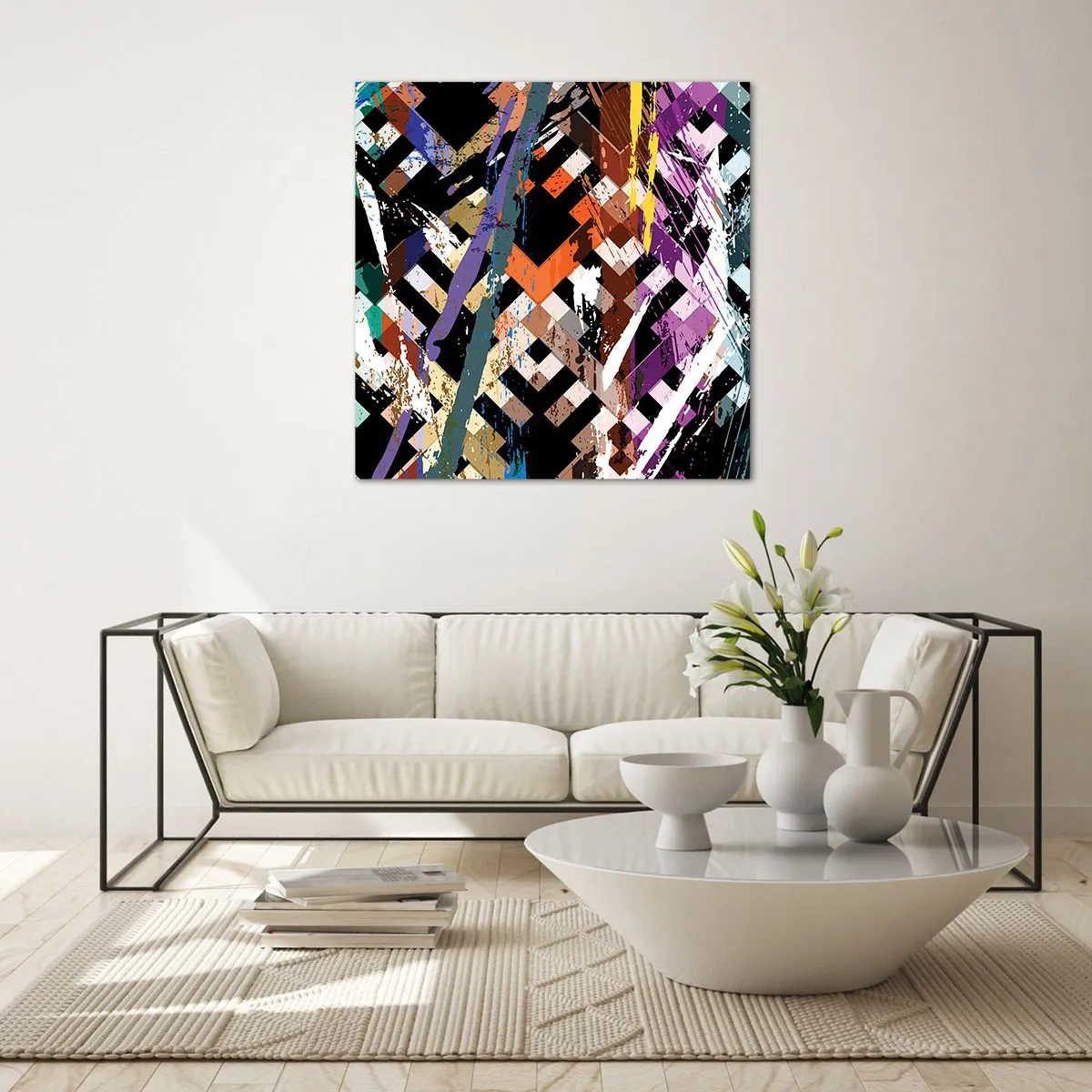 Obraz na skle - Umocněné na druhou - 70x70 cm