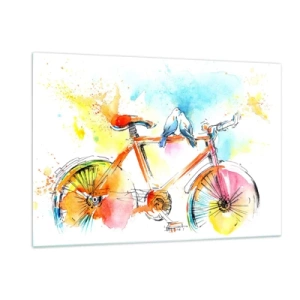 Obraz na skle - Ve dvou na kole - 120x80 cm
