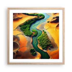Plakát v rámu světlý dub - Životodárná řeka - 50x50 cm