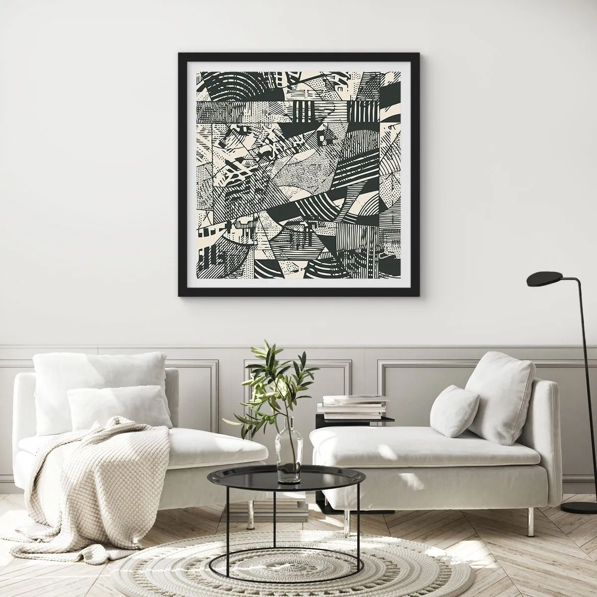 Plakát v černém rámu - Dynamika současnosti - 50x50 cm