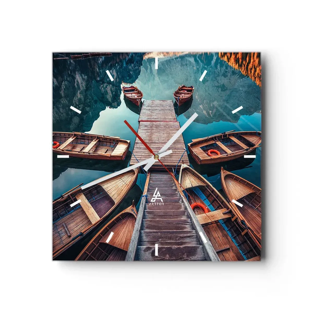 Nástěnné hodiny - Čekám v přístavu - 30x30 cm