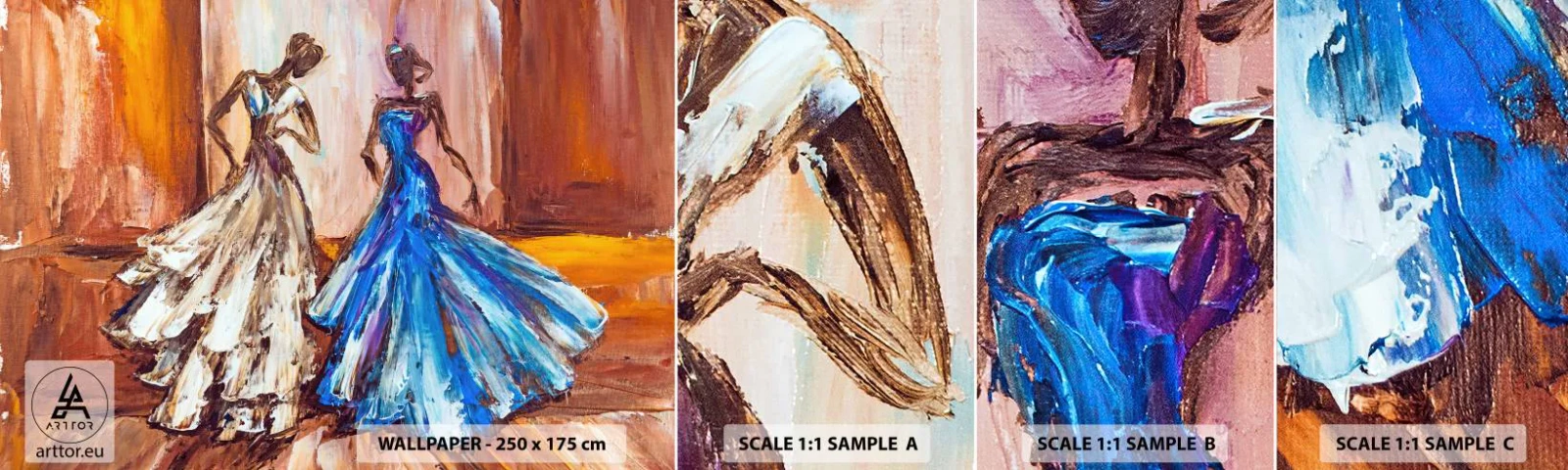 Vzor Fototapety Samolepicí Deluxe Sticker - Půvabné duo - Žena, Svatební šaty, Móda - 100x30 cm