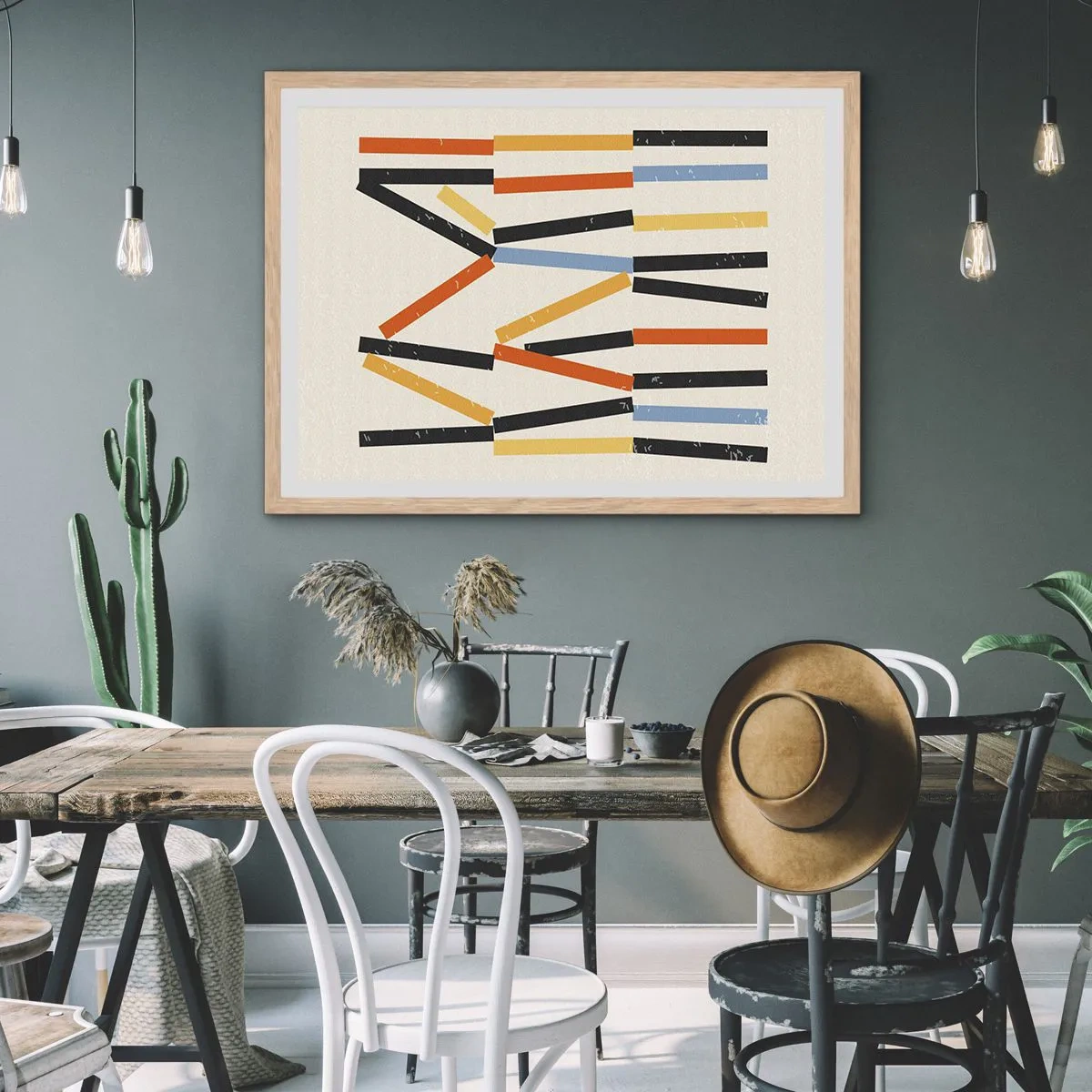 Plakát v rámu světlý dub - Kompozice na úrovni - 91x61 cm