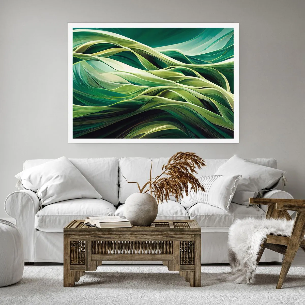 Plakát - Abstraktní hra na zelenou - 91x61 cm